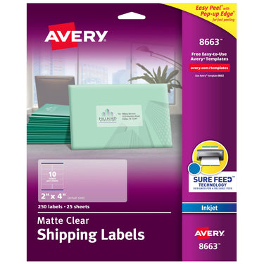Avery Printable Shipping Labels with Sure Feed, 2